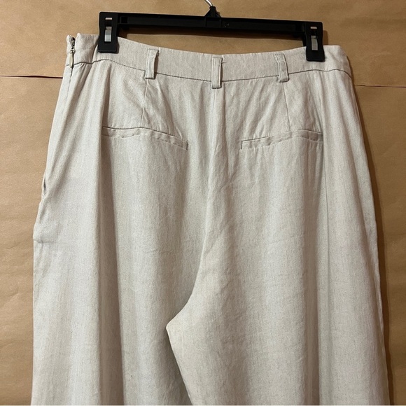 Witchery | Linen Blend Wide Leg High Waisted Trouser Pants Culottes Flax Size 10 - Picture 10 of 12